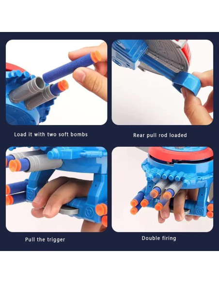 Escudo Captain Nerf con Lanzador y 20 Dardos Suaves Escudo Captain Nerf con Lanzador y 20 Dardos Suaves