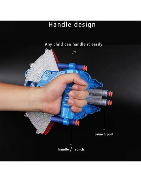 Escudo Captain Nerf con Lanzador y 20 Dardos Suaves Escudo Captain Nerf con Lanzador y 20 Dardos Suaves