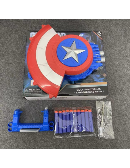 Escudo Captain Nerf con Lanzador y 20 Dardos Suaves Escudo Captain Nerf con Lanzador y 20 Dardos Suaves