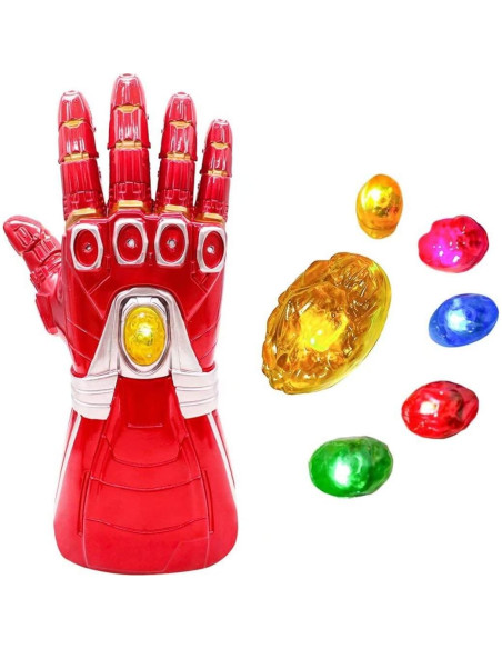 Guante Infinito LED Thanos Cara o Máscara Rojo Niños Guante Infinito LED Thanos Cara o Máscara Rojo Niños