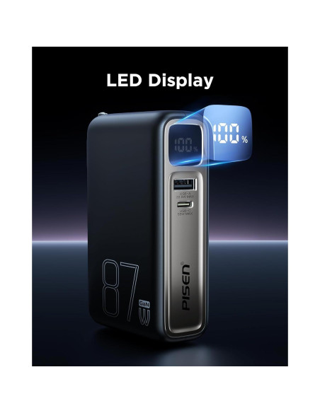 Cargador Híbrido 2-en-1 PISEN 10000mAh 87W USB-C Cargador Híbrido 2-en-1 PISEN 10000mAh 87W USB-C