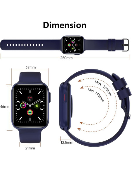 Reloj Inteligente BRIBEJAT BT4 Azul 1.75" Fitness Llamadas Reloj Inteligente BRIBEJAT BT4 Azul 1.75" Fitness Llamadas