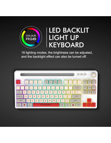 Teclado Mecánico Hot Swappable Lakewei DK8701 RGB 75% Teclado Mecánico Hot Swappable Lakewei DK8701 RGB 75%
