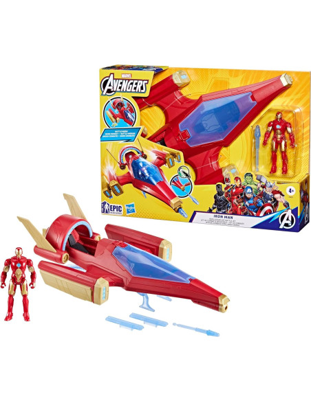 Jet de Batalla Iron Man Hasbro 10 cm con figura de acción Jet de Batalla Iron Man Hasbro 10 cm con figura de acción