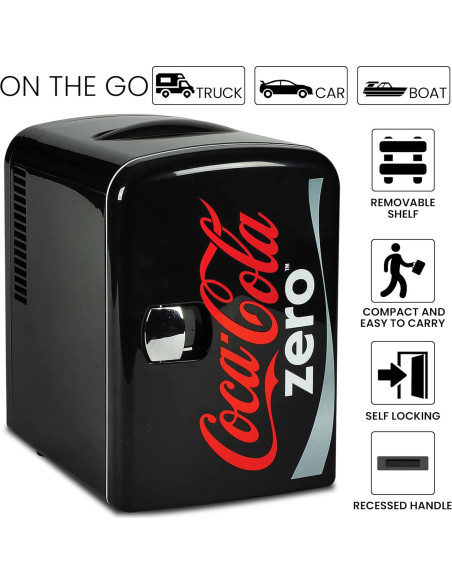 Mini Nevera Coca-Cola Zero CZ04 4L Portátil Negro/Rojo Mini Nevera Coca-Cola Zero CZ04 4L Portátil Negro/Rojo