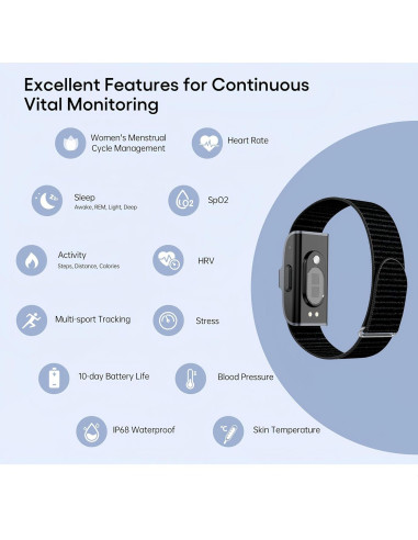 Pulsera de Salud Inteligente Shunvbasha Sin Pantalla IP68