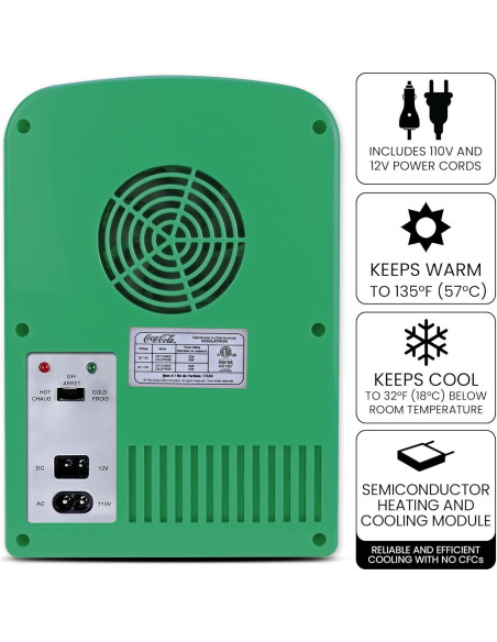 Refrigerador Mini Koolatron SP04-B 4L Portátil Verde Refrigerador Mini Koolatron SP04-B 4L Portátil Verde