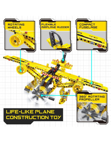 Juguete de Construcción BAODLON 2 en 1 Camión y Avión
