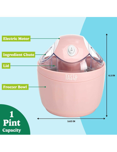 Mini Máquina de Helados Tasty Rosa 1,57 kg Compacta