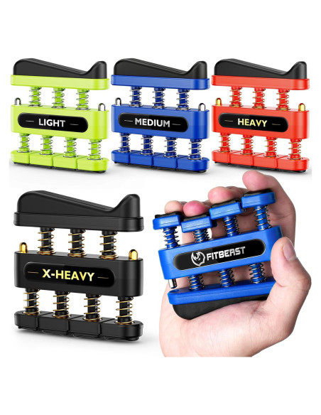 FitBeast Ejercitador de Dedos Set 4 Piezas Resistencia FitBeast Ejercitador de Dedos Set 4 Piezas Resistencia