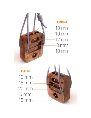 Tablero de entrenamiento masilas para escalada en roca - Madera