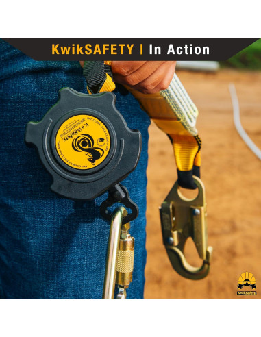 KwikSafety Cobra 3,05m Línea de Vida Retráctil con Amortiguador