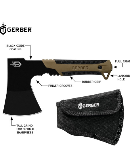 Hacha de Mochila Gerber Gear 8.89 cm con Funda Nylon Hacha de Mochila Gerber Gear 8.89 cm con Funda Nylon