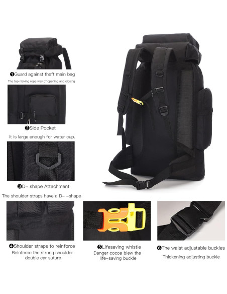 Mochila Táctica Militar KXBUNQD 100L Impermeable para Senderismo Mochila Táctica Militar KXBUNQD 100L Impermeable para Senderismo
