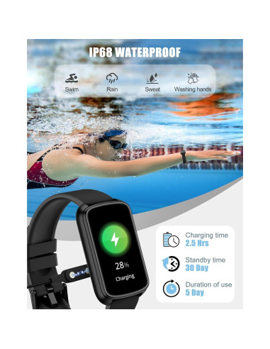 Reloj Inteligente QVEQ Band 3 Fitness con Monitor de Salud IP68