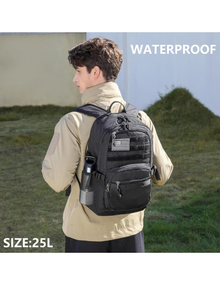 Mochila Táctica Militar Wotony 25L Negra con Sistema Molle Mochila Táctica Militar Wotony 25L Negra con Sistema Molle