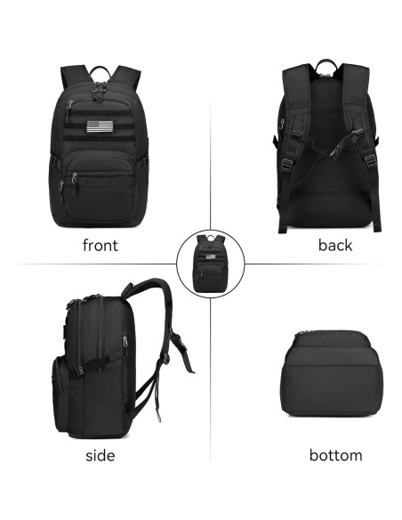 Mochila Táctica Militar Wotony 25L Negra con Sistema Molle Mochila Táctica Militar Wotony 25L Negra con Sistema Molle