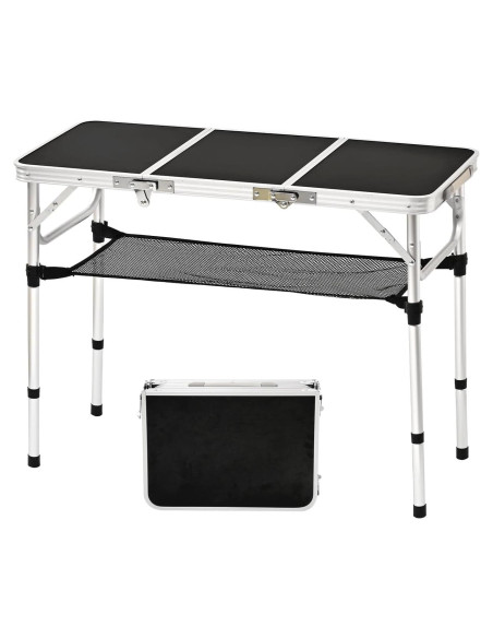 Mesa de Picnic Plegable YihuiKo Yi-3 Negra 3 Alturas Ajustables Mesa de Picnic Plegable YihuiKo Yi-3 Negra 3 Alturas Ajustables