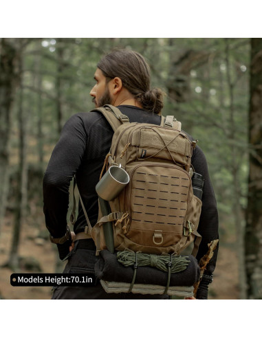 Mochila Táctica Mardingtop 25L para Senderismo Caqui