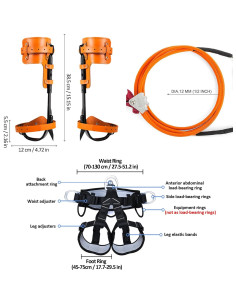 Equipo de Escalada de Árboles Clakioom Naranja Ajustable 2