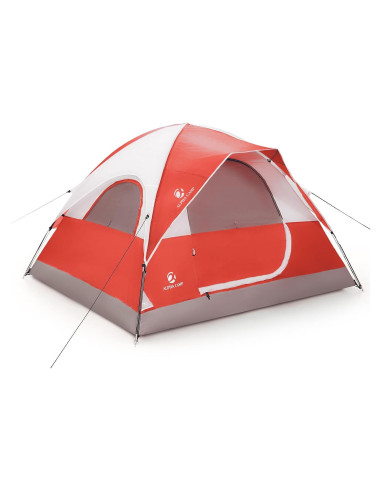 Carpa Domo ALPHA CAMP para 3 Personas Impermeable Roja