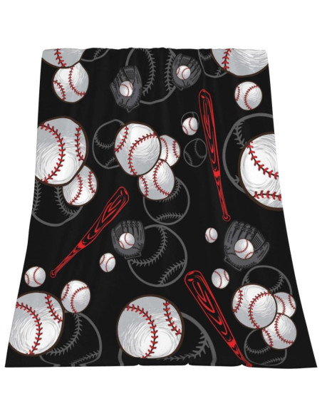 Manta de Forro Polar VIMIE Béisbol 152x127 cm Suave y Cálida Manta de Forro Polar VIMIE Béisbol 152x127 cm Suave y Cálida