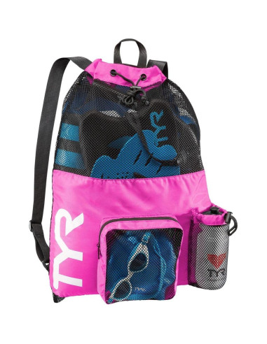 Mochila TYR Big Mesh Mummy 40L Azul/Amarillo para natación