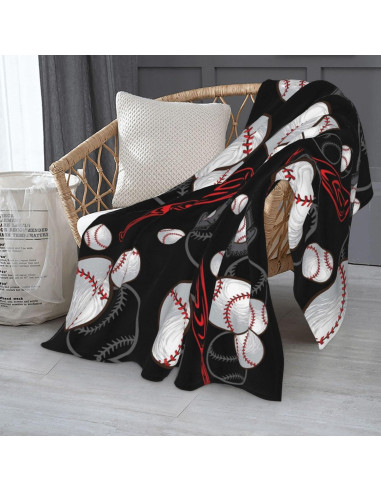 Manta de Forro Polar VIMIE Béisbol 152x127 cm Suave y Cálida