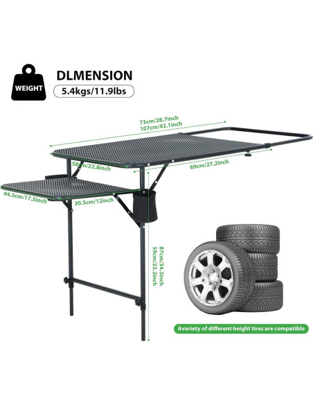 Mesa Camping Nice C Ajustable en Altura Negra 5.4 kg Mesa Camping Nice C Ajustable en Altura Negra 5.4 kg