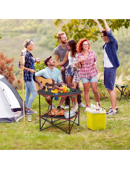 Mesa de Picnic Plegable ZENY 71.1 cm con 4 Portavasos Mesa de Picnic Plegable ZENY 71.1 cm con 4 Portavasos