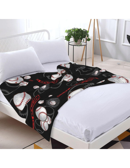 Manta de Forro Polar VIMIE Béisbol 152x127 cm Suave y Cálida Manta de Forro Polar VIMIE Béisbol 152x127 cm Suave y Cálida