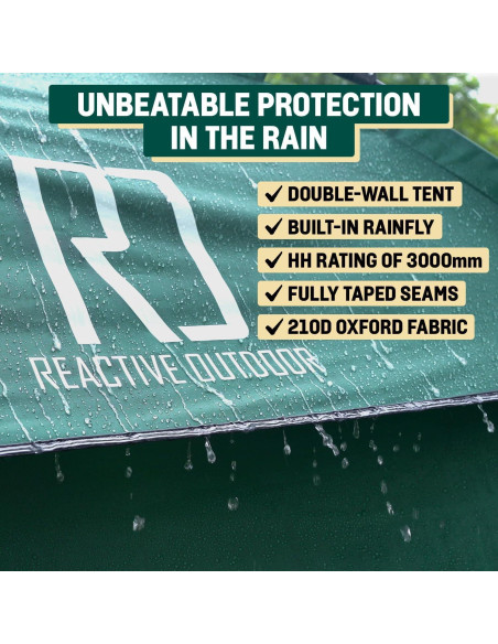 Carpa Instantánea REACTIVE OUTDOOR para 5 Personas Verde Carpa Instantánea REACTIVE OUTDOOR para 5 Personas Verde