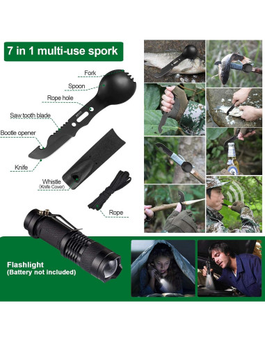 Kit de Supervivencia 35 en 1 Angieast Compacto para Camping