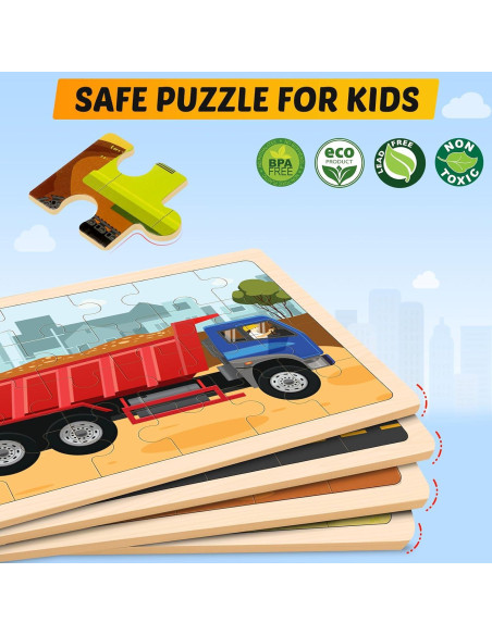 Rompecabezas de Madera Duchong Vehículos 24 Piezas Niños Rompecabezas de Madera Duchong Vehículos 24 Piezas Niños