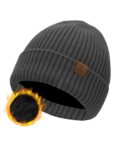 Gorro de lana Merino ZTL unisex gris oscuro forro polar Gorro de lana Merino ZTL unisex gris oscuro forro polar