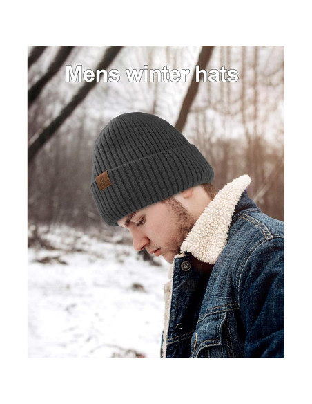 Gorro de lana Merino ZTL unisex gris oscuro forro polar Gorro de lana Merino ZTL unisex gris oscuro forro polar