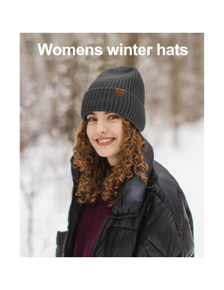 Gorro de lana Merino ZTL unisex gris oscuro forro polar Gorro de lana Merino ZTL unisex gris oscuro forro polar