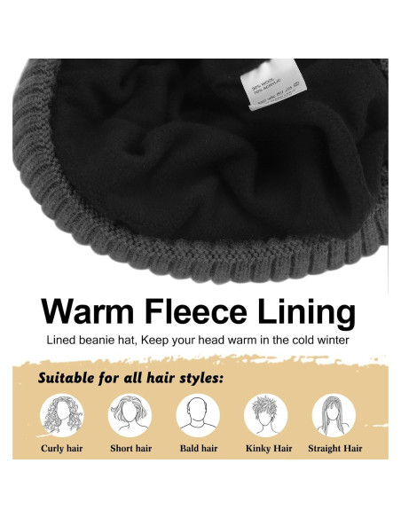 Gorro de lana Merino ZTL unisex gris oscuro forro polar Gorro de lana Merino ZTL unisex gris oscuro forro polar