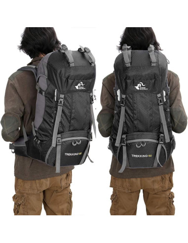 Mochila de senderismo Bseash 60L impermeable con cubierta