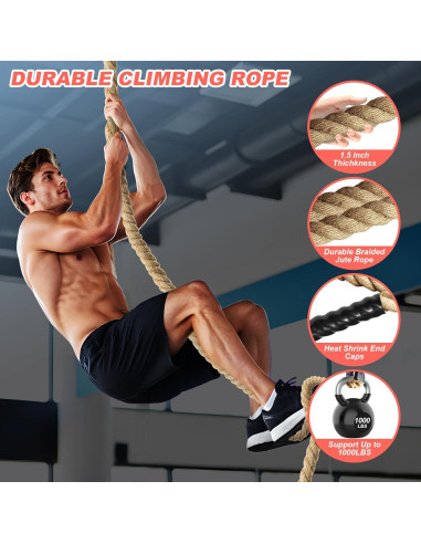 Cuerda de Escalada Brobantle 7.62m 1.5" Yute Antideslizante