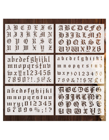 Plantillas de Letras Góticas Outus 8 Piezas Reutilizables