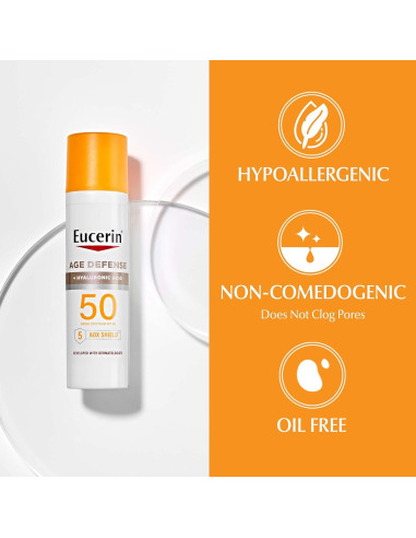 Protector Solar Eucerin SPF 50 + Hidratación Ácido Hialurónico