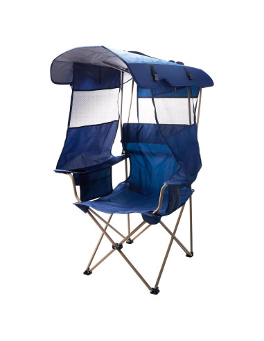 Silla de Camping Huskfirm C00003US con Sombrilla Azul
