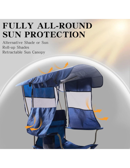 Silla de Camping Huskfirm C00003US con Sombrilla Azul Silla de Camping Huskfirm C00003US con Sombrilla Azul