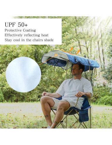 Silla de Camping Huskfirm C00003US con Sombrilla Azul