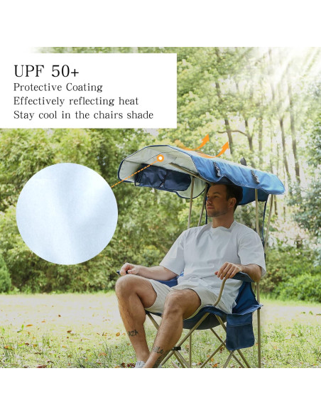 Silla de Camping Huskfirm C00003US con Sombrilla Azul Silla de Camping Huskfirm C00003US con Sombrilla Azul