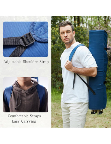 Silla de Camping Huskfirm C00003US con Sombrilla Azul