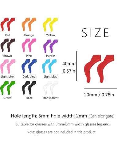 12 Ganchos de Silicona Antideslizantes para Gafas SooGree