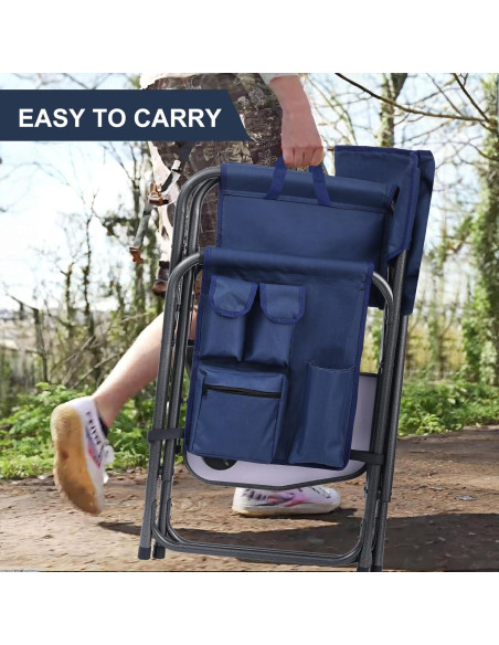 Silla de Camping Yestomo Plegable con Mesa Lateral Azul Silla de Camping Yestomo Plegable con Mesa Lateral Azul