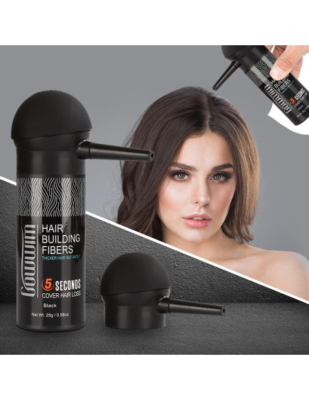 GOWWIM Kit 2 en 1 Fibra Engrosadora Cabello Negro GOWWIM Kit 2 en 1 Fibra Engrosadora Cabello Negro